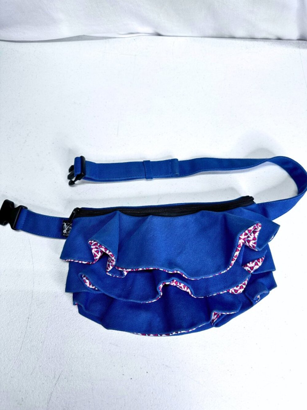 Denim Blue Ruffle Fanny Pack | Gothic Waist Bag | Steampunk Waist Pouch